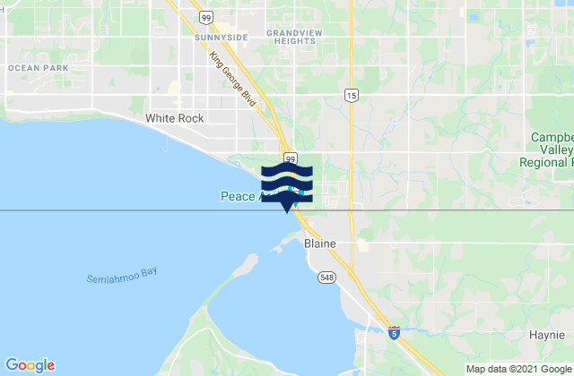 Mapa de mareas Langley, Canada