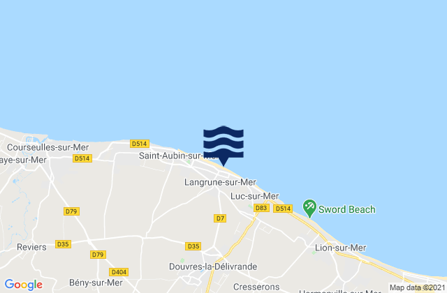 Mapa de mareas Langrune-sur-Mer, France
