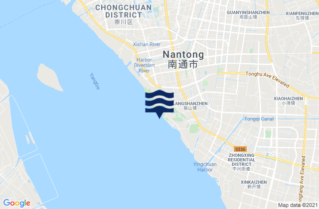 Mapa de mareas Langshan, China