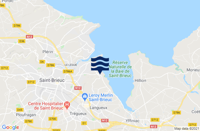 Mapa de mareas Langueux, France
