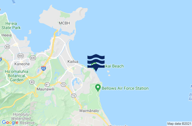 Mapa de mareas Lanikai Beach, United States