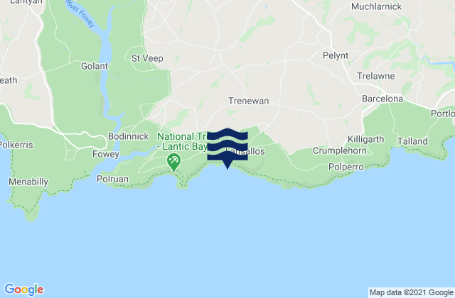 Mapa de mareas Lansallos Beach, United Kingdom