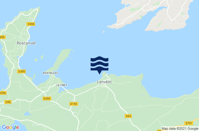 Mapa de mareas Lanvéoc, France