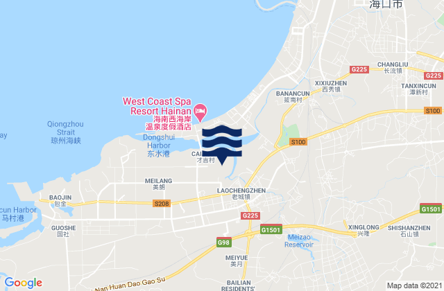 Mapa de mareas Laocheng, China