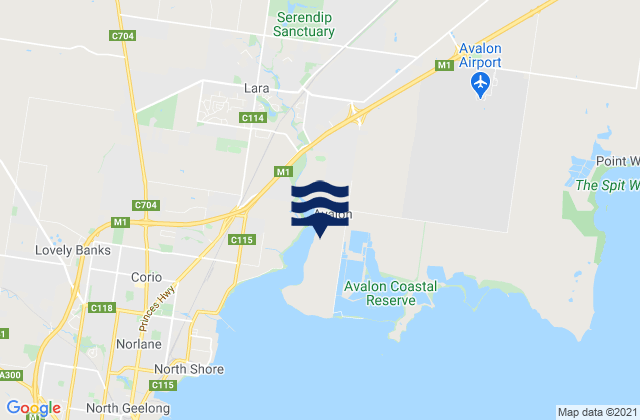 Mapa de mareas Lara, Australia