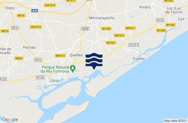 Mapa de mareas Laranjeiro, Portugal