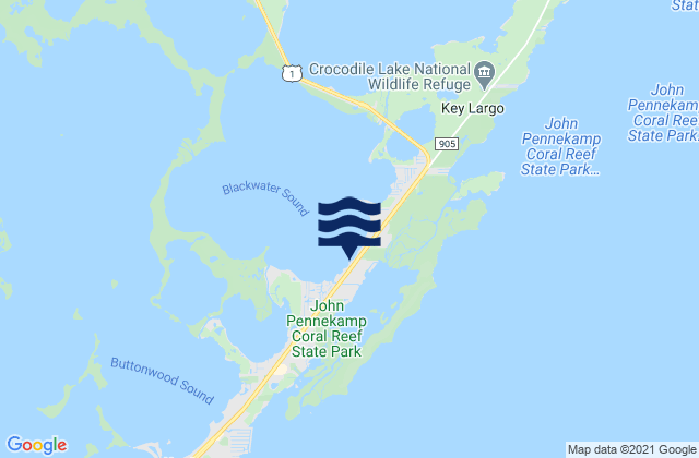 Mapa de mareas Largo Sound Key Largo, United States
