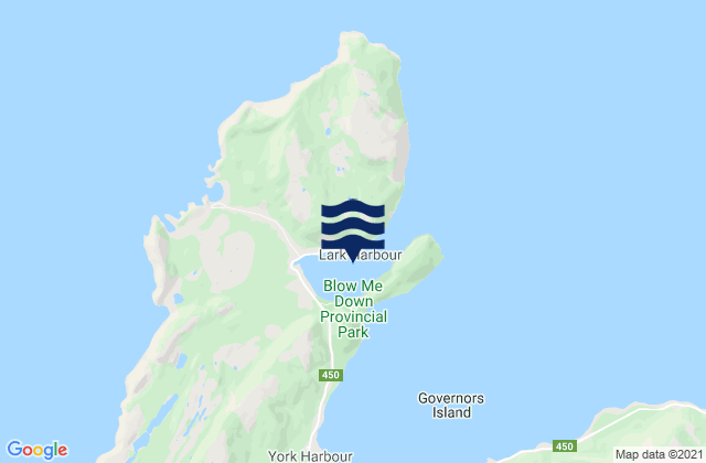 Mapa de mareas Lark Harbour, Canada