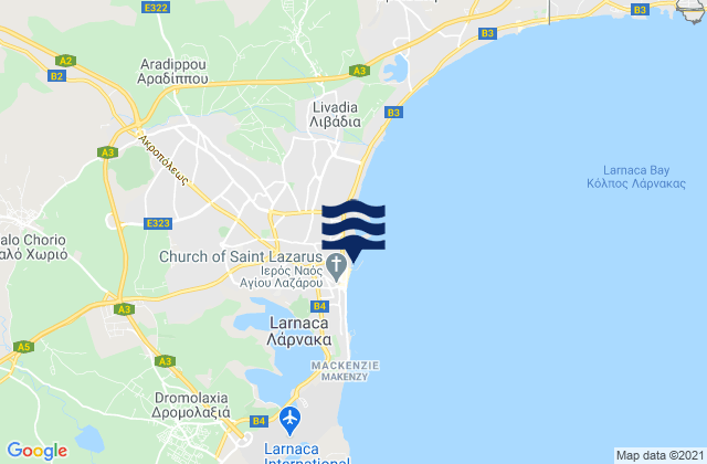 Mapa de mareas Larnaca, Cyprus