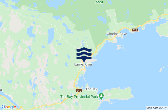 Mapa de mareas Larrys River, Canada
