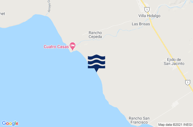 Mapa de mareas Las Brisas, Mexico