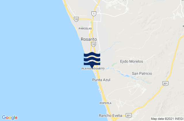 Mapa de mareas Las Delicias, Mexico