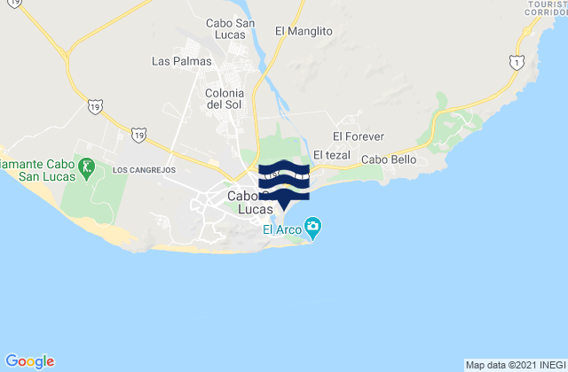 Mapa de mareas Las Palmas, Mexico