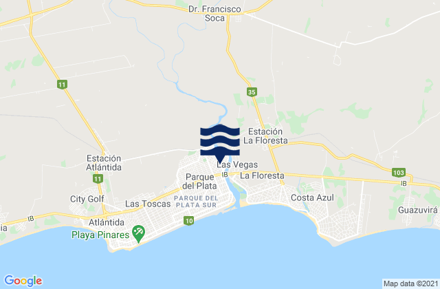 Mapa de mareas Las Toscas, Uruguay