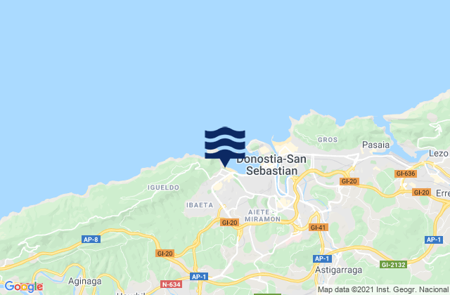Mapa de mareas Lasarte, Spain