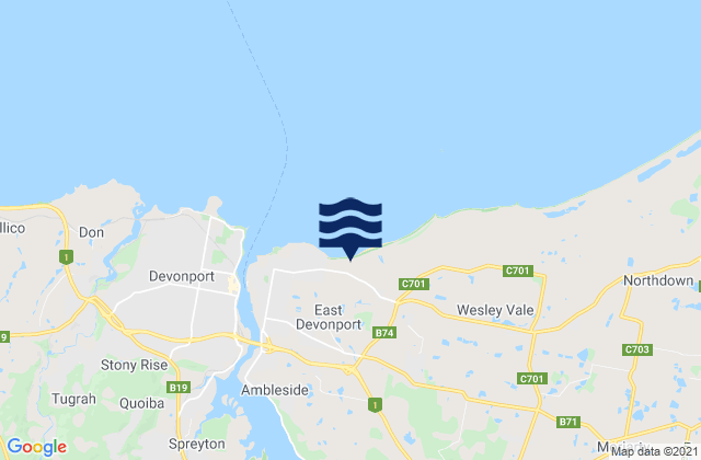 Mapa de mareas Latrobe, Australia