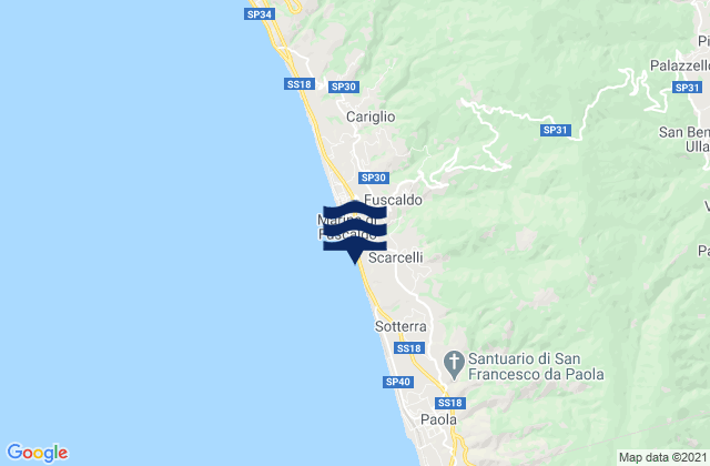 Mapa de mareas Lattarico, Italy