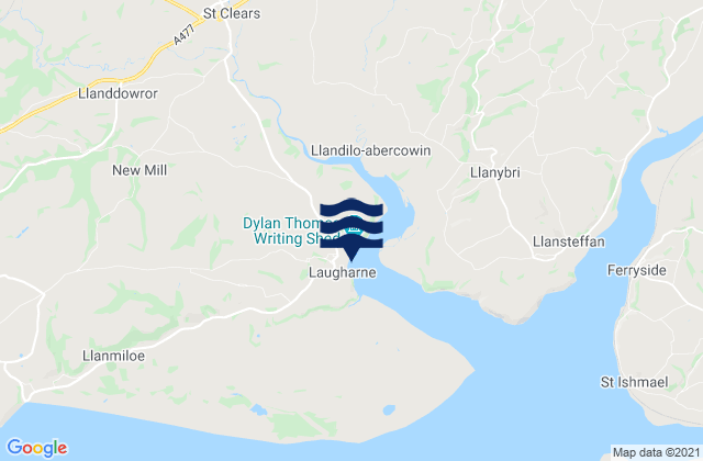 Mapa de mareas Laugharne Beach, United Kingdom