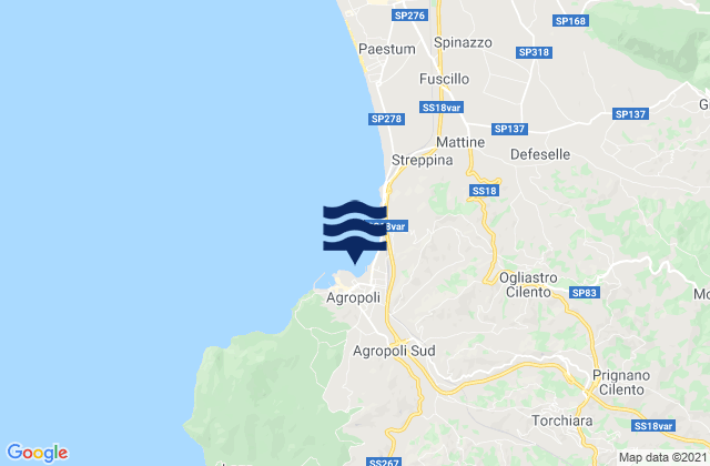 Mapa de mareas Laureana Cilento, Italy