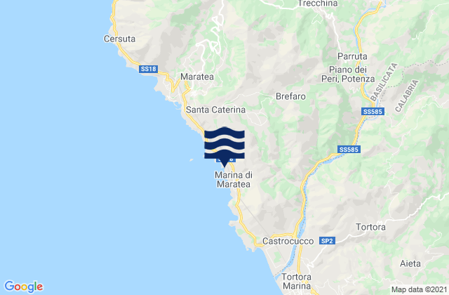 Mapa de mareas Lauria, Italy