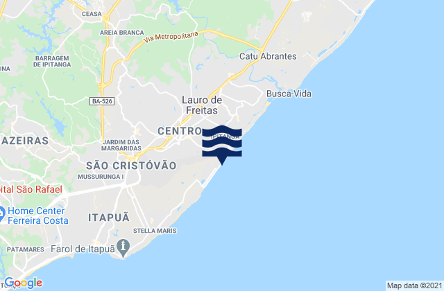 Mapa de mareas Lauro de Freitas, Brazil