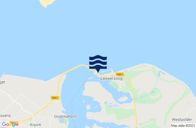 Mapa de mareas Lauwersoog, Netherlands