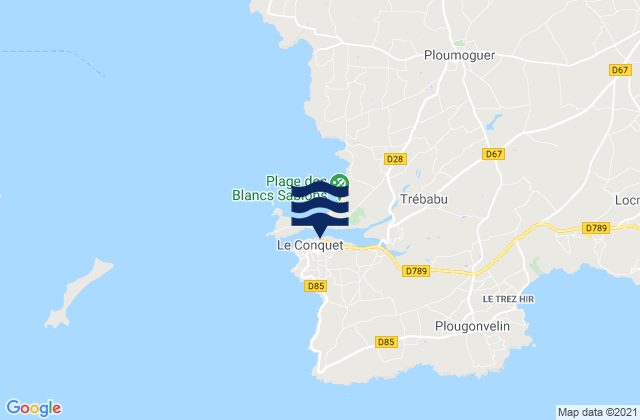 Mapa de mareas Le Conquet, France