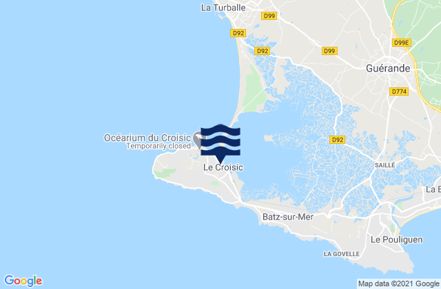 Mapa de mareas Le Croisic, France