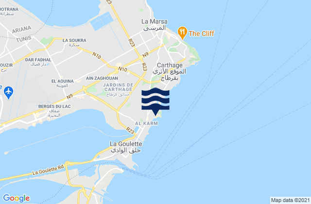 Mapa de mareas Le Kram, Tunisia
