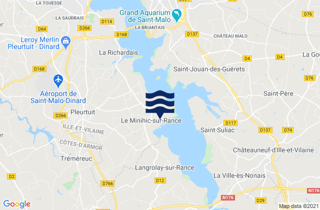 Mapa de mareas Le Minihic-sur-Rance, France