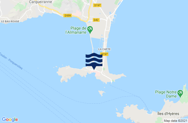 Mapa de mareas Le Niel Giens, France