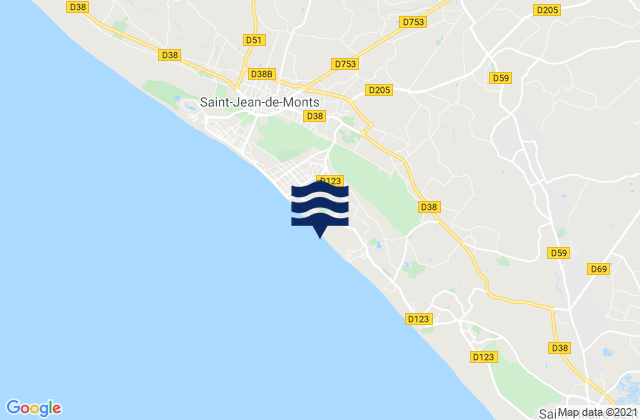 Mapa de mareas Le Perrier, France