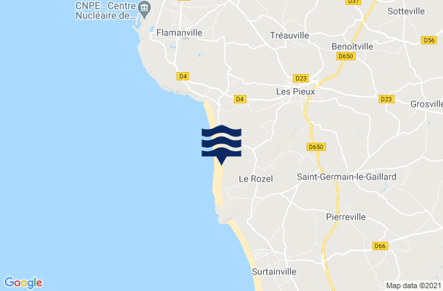 Mapa de mareas Le Rozel, France