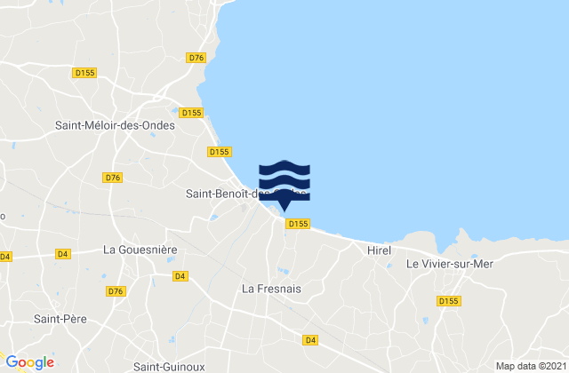 Mapa de mareas Le Sillon, France
