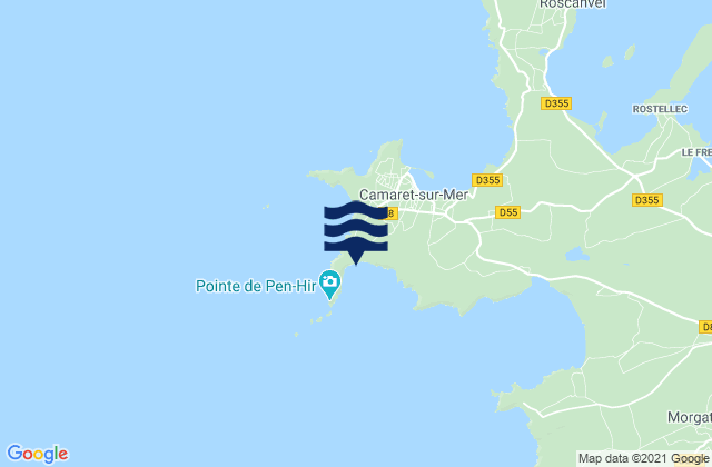 Mapa de mareas Le Veryac'h, France
