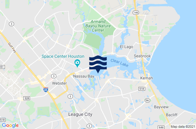 Mapa de mareas League City, United States