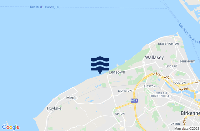 Mapa de mareas Leasowe Lighthouse, United Kingdom