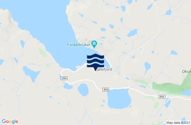 Mapa de mareas Lebesby, Norway