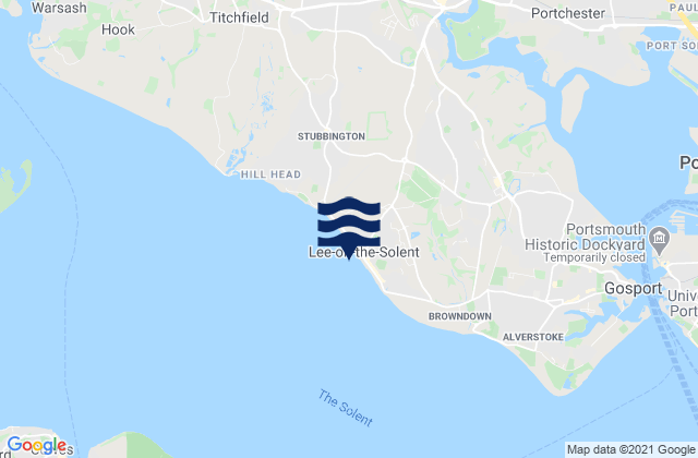 Mapa de mareas Lee-on-Solent Beach, United Kingdom