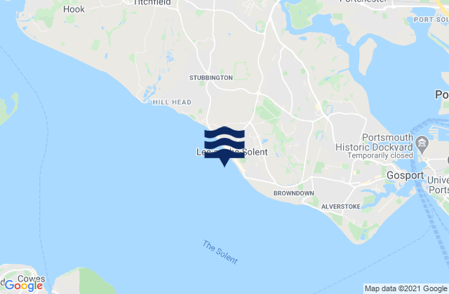 Mapa de mareas Lee-on-the-Solent, United Kingdom