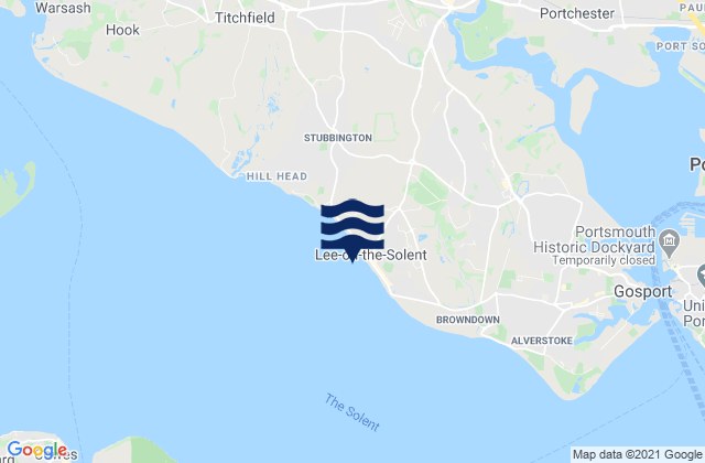 Mapa de mareas Lee-on-the-Solent, United Kingdom