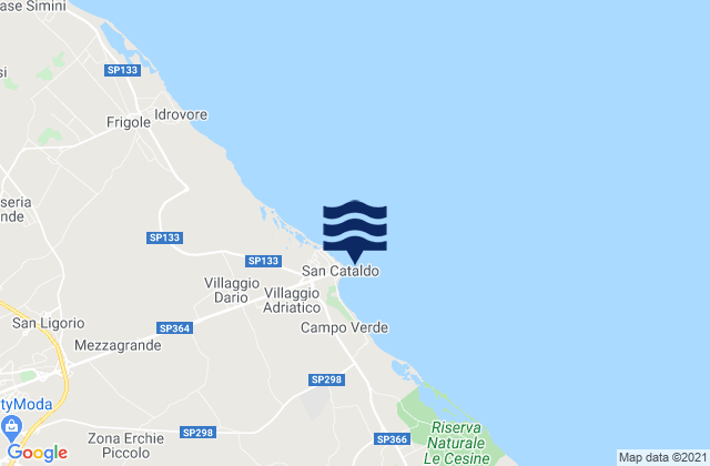 Mapa de mareas Leece, Italy