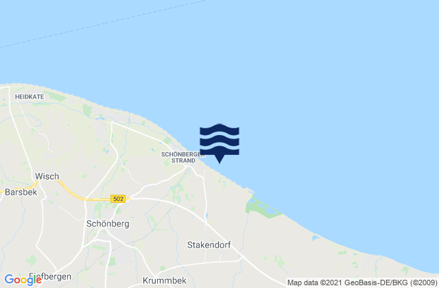 Mapa de mareas Lehmkuhlen, Germany