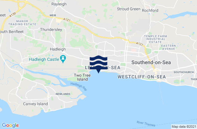 Mapa de mareas Leigh-on-Sea, United Kingdom