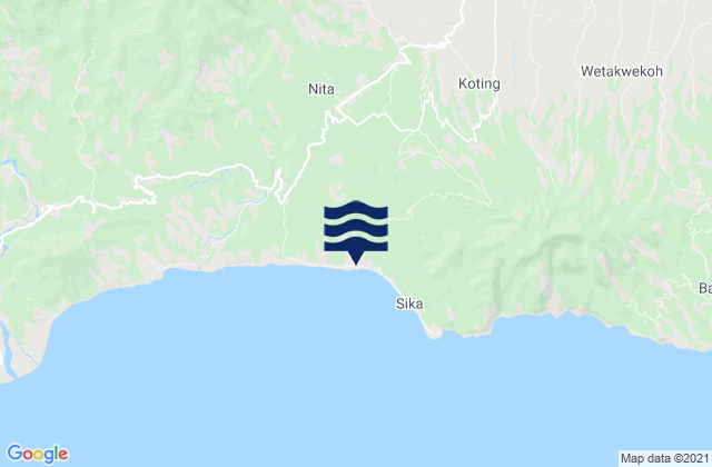 Mapa de mareas Lela, Indonesia