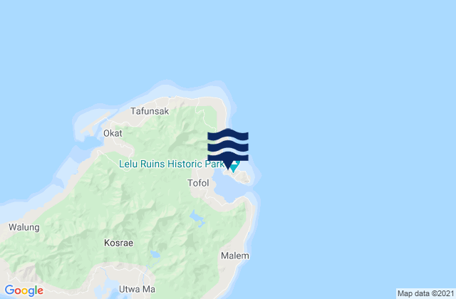 Mapa de mareas Lelu, Micronesia