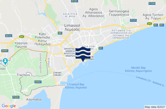 Mapa de mareas Lemesós, Cyprus