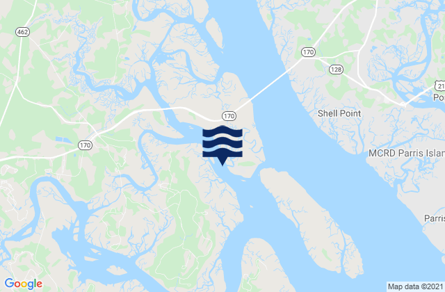 Mapa de mareas Lemon Island South Chechessee River, United States