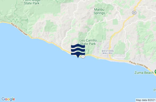 Mapa de mareas Leo Carillo State Beach, United States