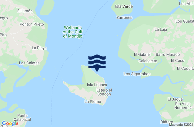 Mapa de mareas Leones Arriba, Panama